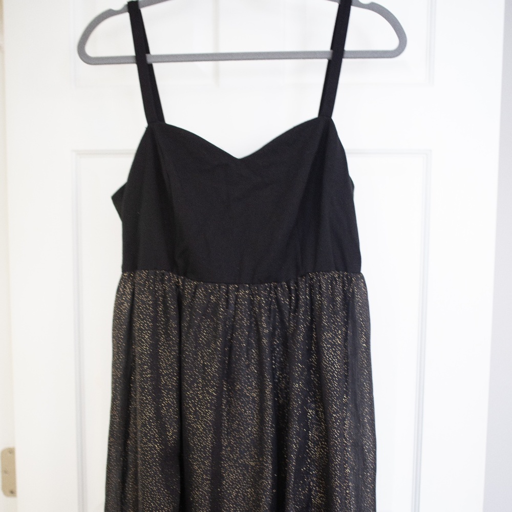 Black + Gold Sparkly Torrid Cocktail Hi-low dress